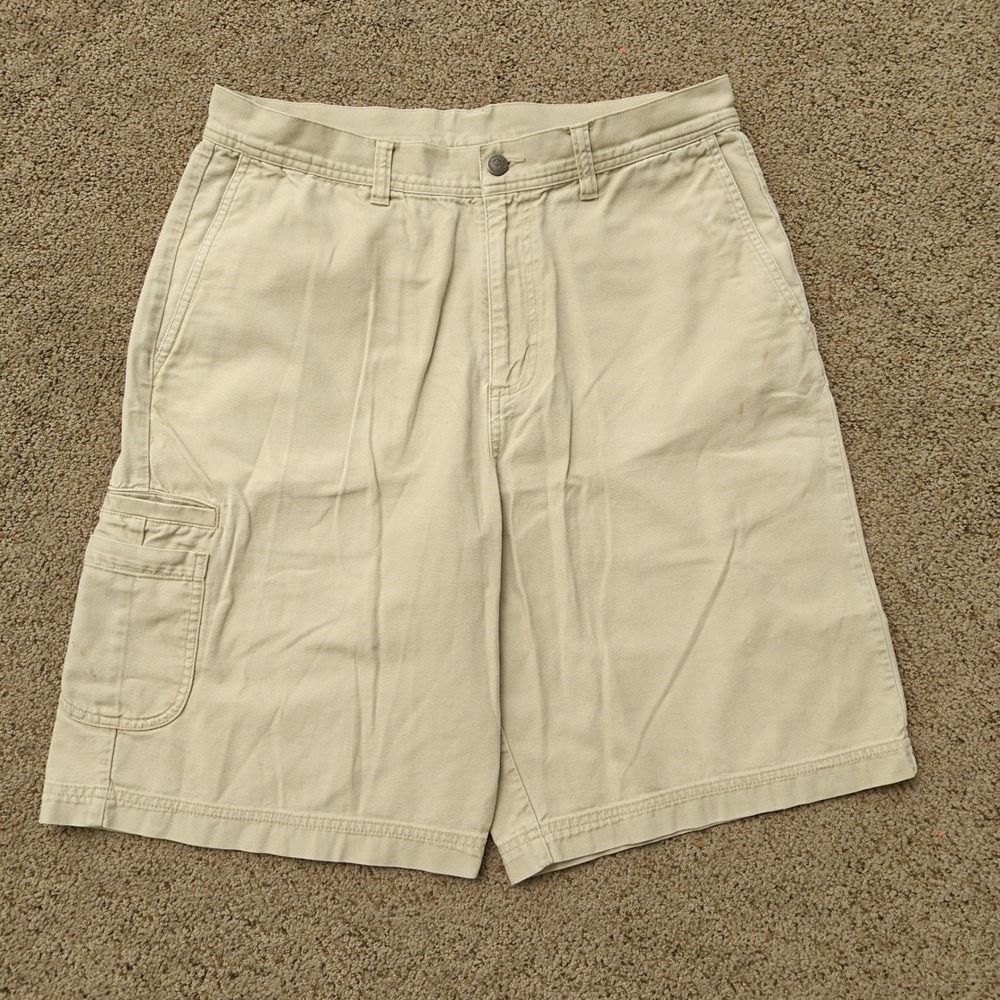 Patagonia Mens 33 Organic Cotton Canvas Cargo Utility Shorts Khaki  9‎ Inseam